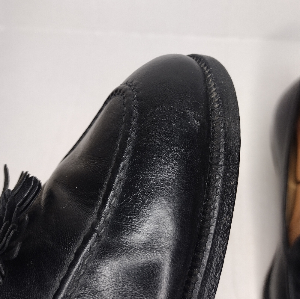 Gucci Men's Black Leather Tassel Slip On Dress Loafers Size 9.5 - Picture 15 of 15